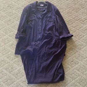 Dress Savvy Dark Purple Pants & Shirt SET 34 Wide